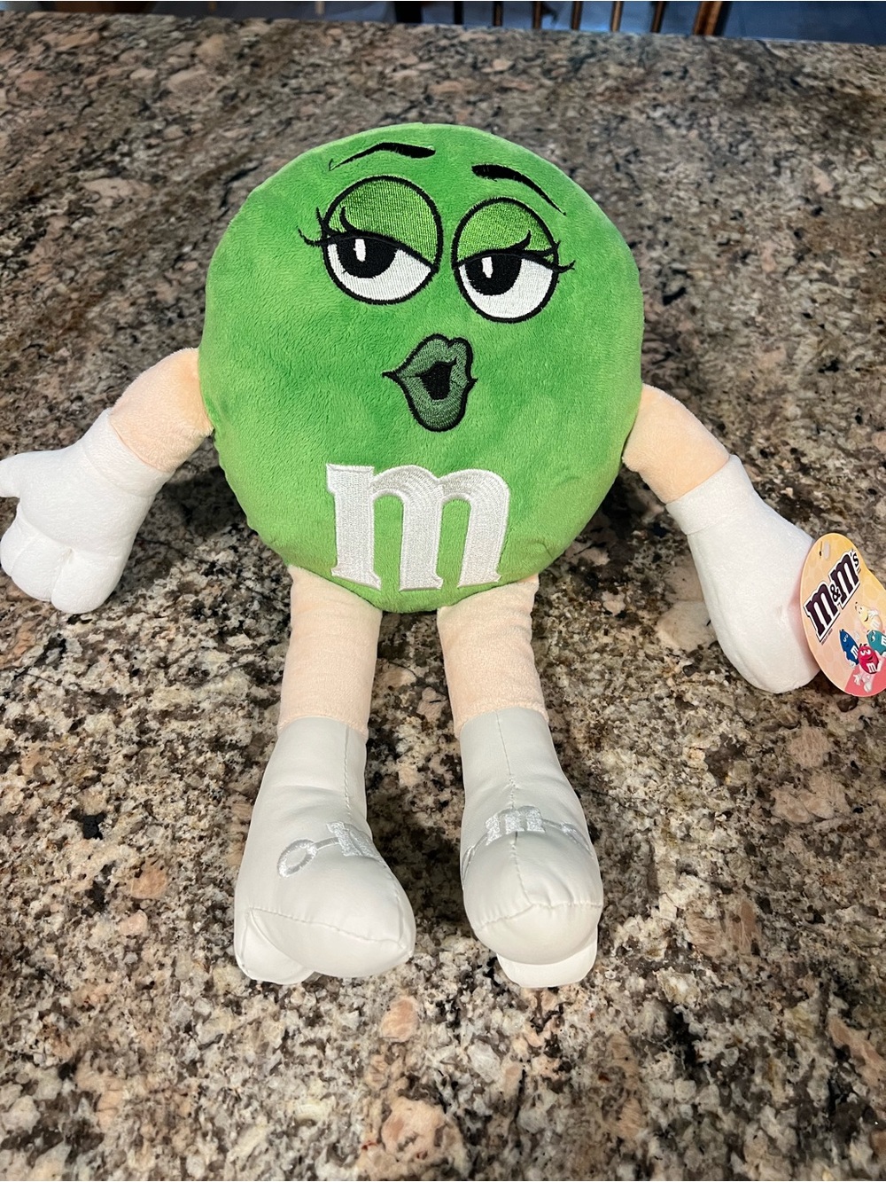 M&M'S Green Character Plush with White 'm' Logo